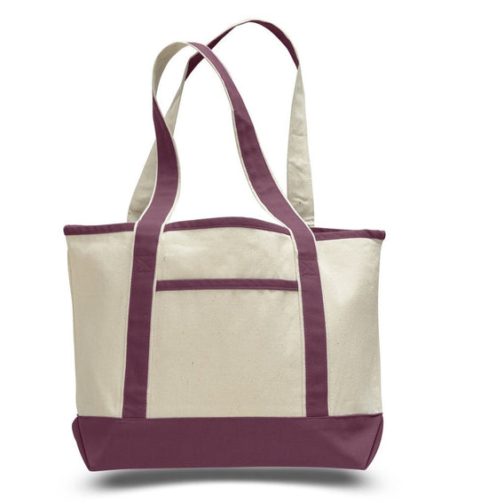 UltraClub Unisex Zippered with Gusset Tote Bag, Natural