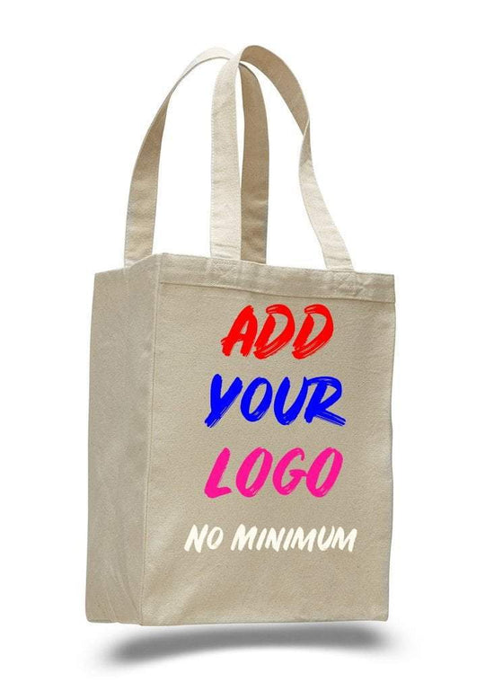 CUSTOM HEAVY CANVAS ZIPPERED SHOPPING TOTE BAGS