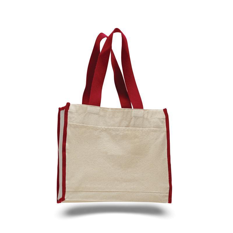 CUSTOM HEAVY CANVAS TOTE BAG WITH COLORED TRIM | BAGANDTOTE.COM