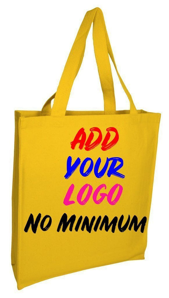 yellow canvas tote bag