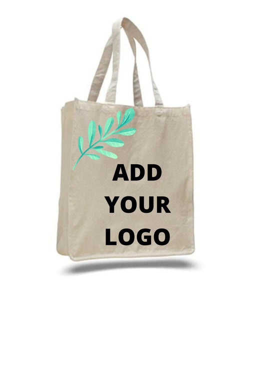 100pcs Size 20cm*22cm Canvas Cotton Tote Bag Customized Logo