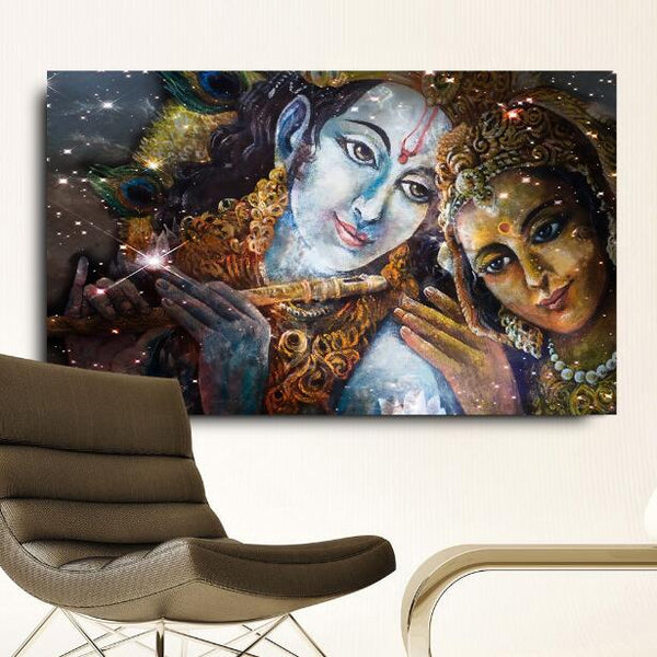 abstract radha krishna oil paintings