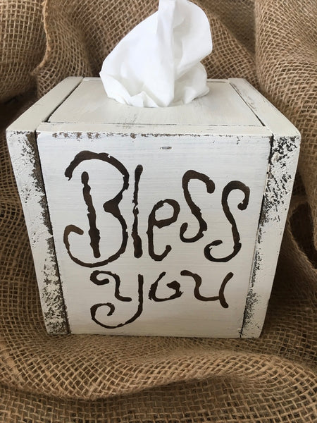 navy blue tissue box cover