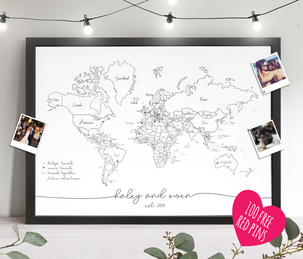 travel map pin board online