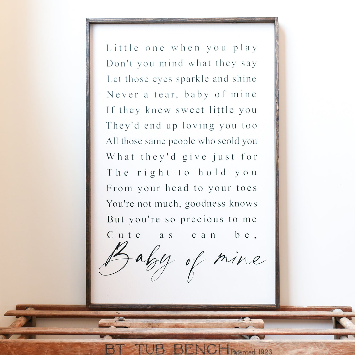 Baby Mine Lyrics Nursery Wood Sign – Fireflies Designs