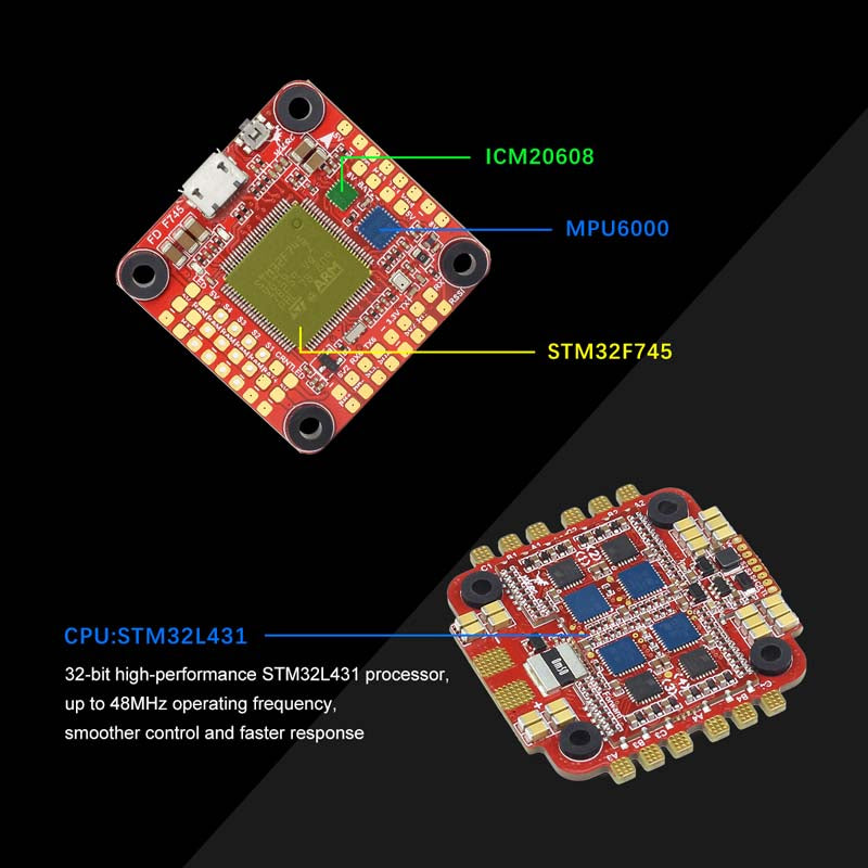 HGLRC FD765 F7 FC & 65A BL_Heli 4in1 3-6s ESC Stack 10 - HGLRC