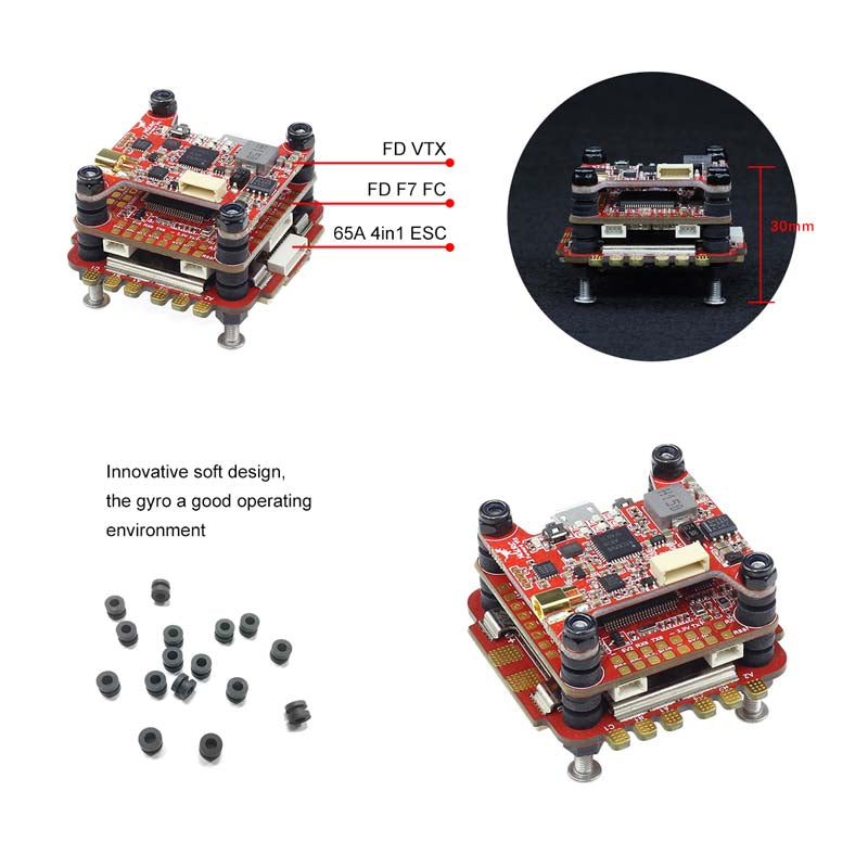 HGLRC FD765-VTX / F7 DUAL GYRO FC & 65A BL_Heli_32 4in1 ESC & VTX (3-6s Stack) 17 - HGLRC