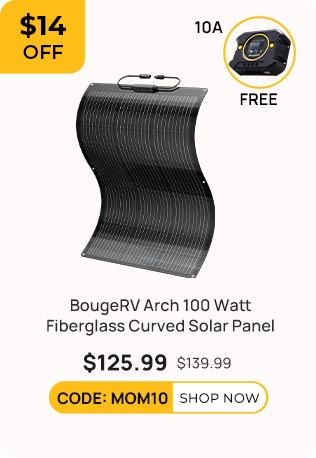 BougeRV Arch 100 Watt Fiberglass Curved Solar Panel