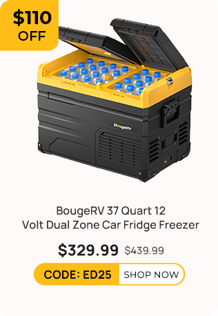 BougeRV ED35 37 Quart 12 Volt Dual Zone Car Fridge Freezer