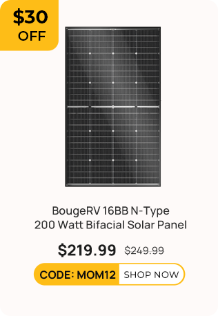 BougeRV 16BB N-Type 200 Watt Bifacial Solar Panel