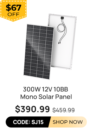 BougeRV 300W 12V 10BB Mono Solar Panel