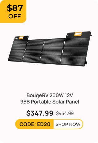 BougeRV 200W 12V 9BB Portable Solar Panel