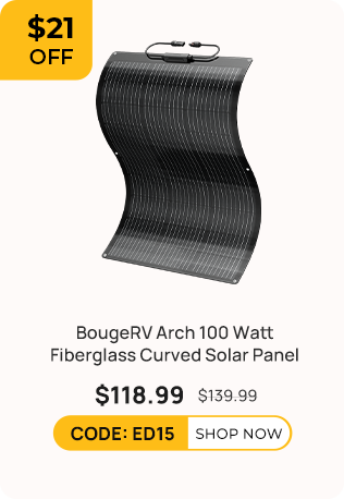 BougeRV Arch 100 Watt Fiberglass Curved Solar Panel
