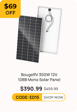 BougeRV 300W 12V 10BB Mono Solar Panel