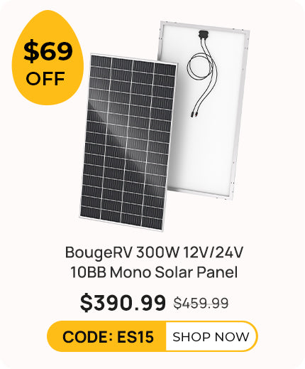 BougeRV 300W 12V 10BB Mono Solar Panel