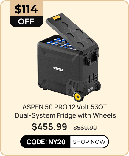 ASPEN 50 PRO 12 Volt 53QT Dual-System IceDrive™ Fridge with Wheels