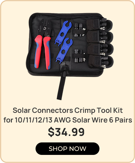 Solar Connectors Crimp Tool Kit for 10/11/12/13 AWG Solar Wire 6 Pairs