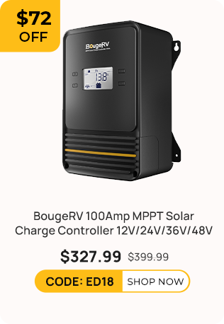 BougeRV 100Amp MPPT Solar Charge Controller 12V/24V/36V/48V