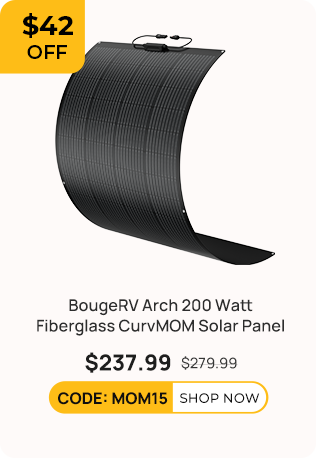 BougeRV Arch 200 Watt Fiberglass Curved Solar Panel