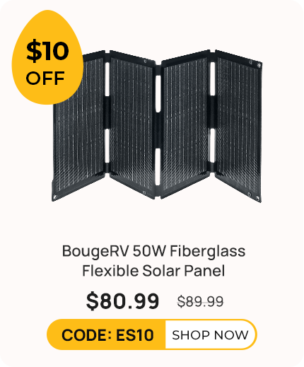 BougeRV 50W Fiberglass Flexible Portable Solar Panel