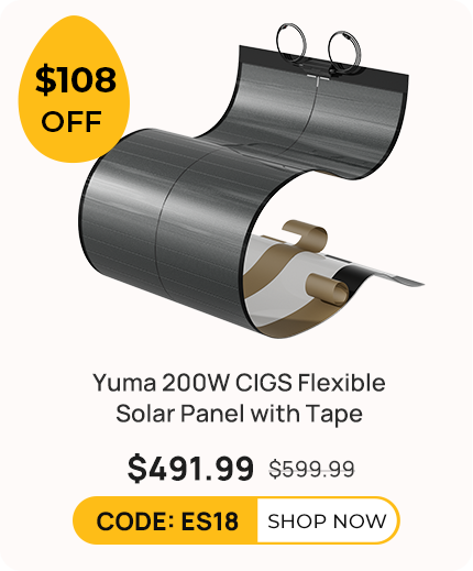 BougeRV Yuma 200W CIGS Thin-film Flexible Solar Panel with Tape