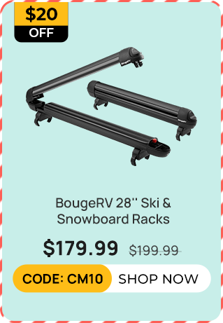 BougeRV 28'' Ski & Snowboard Racks with Anti-Theft Lock