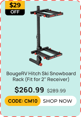 BougeRV Hitch Ski Snowboard Rack with Security Lock(Fit for 2