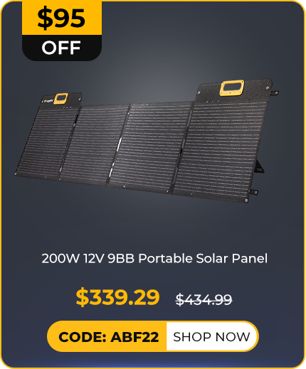 BougeRV 200W 12V 9BB Portable Solar Panel