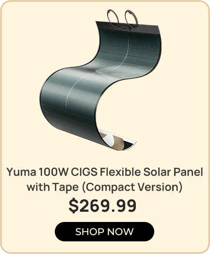 BougeRV Yuma 100W CIGS Thin-film Flexible Solar Panel with Tape (Compact Version)