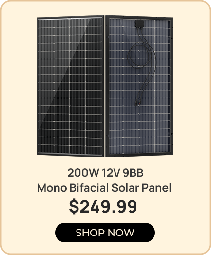 BougeRV 200W 12V 9BB Mono Bifacial Solar Panel
