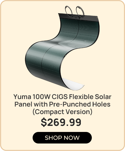BougeRV Yuma 100W CIGS Thin-film Flexible Solar Panel with Pre-Punched Holes (Compact Version)