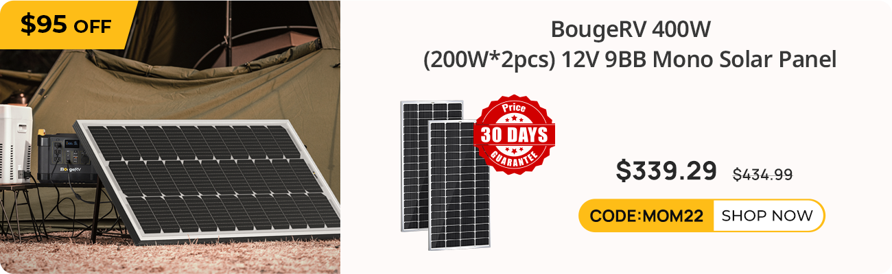 BougeRV 400W (200W*2pcs) 12V 9BB Mono Solar Panel
