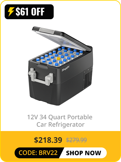12V 34 Quart (32L) Portable Fridge/Refrigerator Black