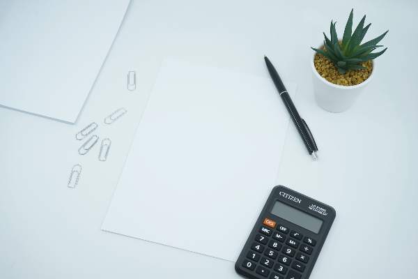 A calculator on the desk