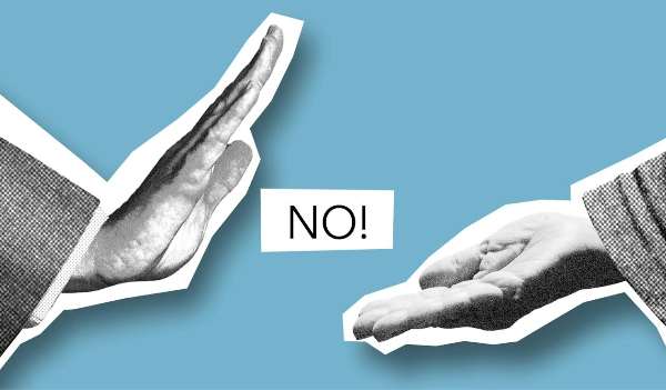 A gesture showing 'No'