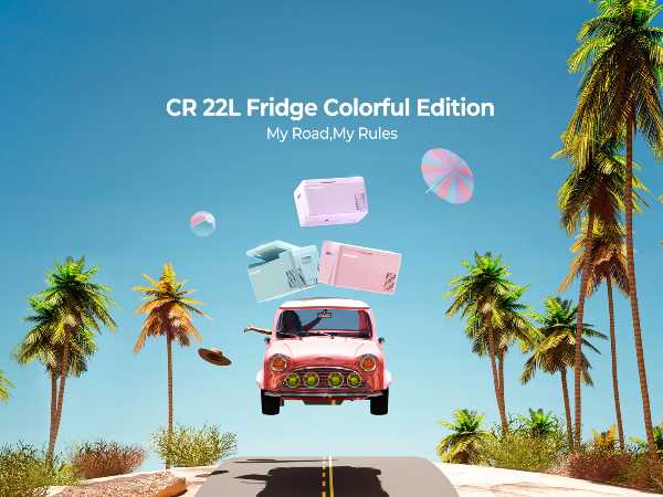 BougeRV CR22 Colorful Edition Best Mini Colorful 12V Electric Cooler for Cars