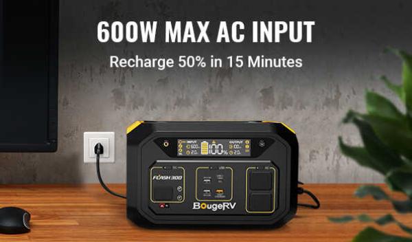 BougeRV Flash 300 Portable Power station for phones, laptops, etc. in a brownout or blackout