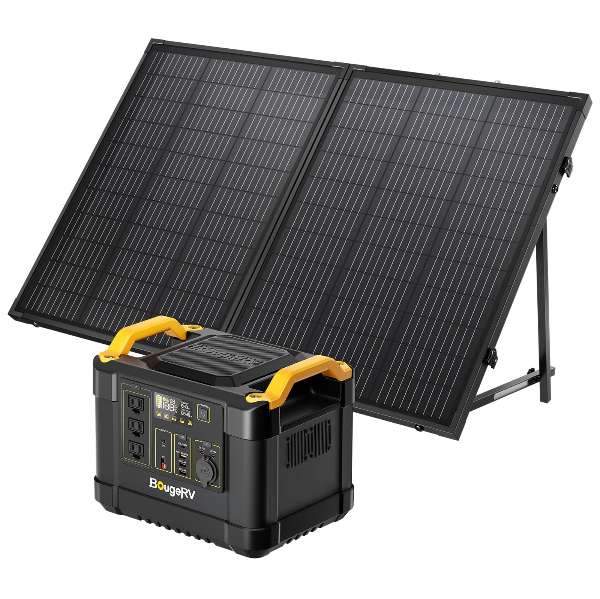 BougeRV NCM portable generator pair with BougeRV solar panel