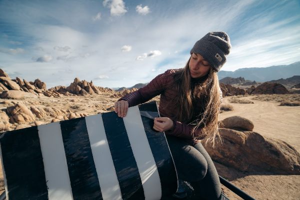 BougeRV flexible solar panels with tape on the back side are easy to install