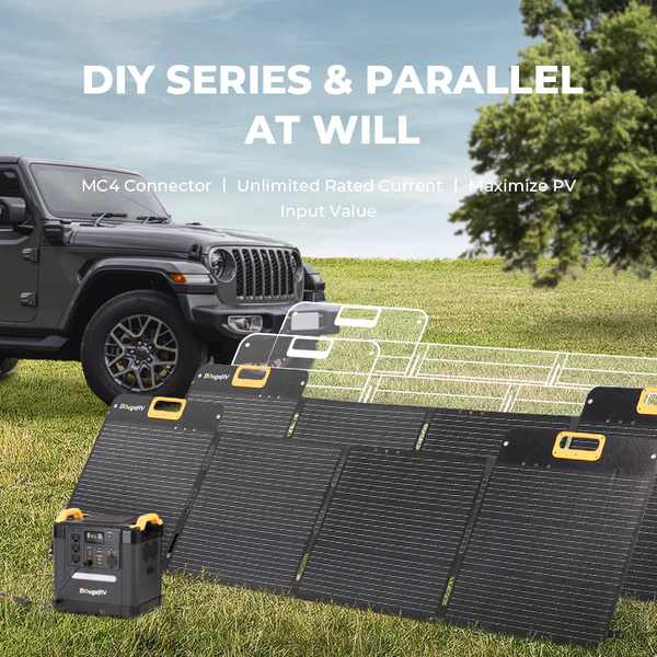 BougeRV foldable 12V portable power station generating solar power