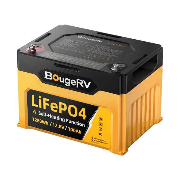 BougeRV’s 1280Wh 12V LiFeP04 battery with self-heating feature