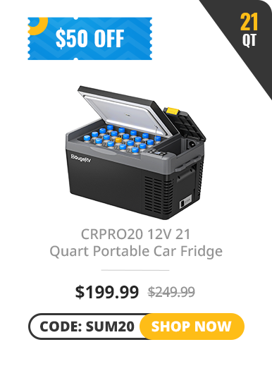 CRPRO20 21 Quart 12V Portable Car Fridge Freezer