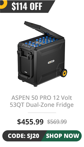 ASPEN 50 PRO 12 Volt 53QT Dual-System IceDrive™ Fridge with Wheels