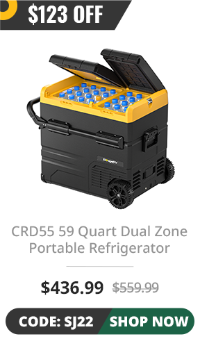 BougeRV CRD55 59QT 12 Volt Dual Zone Car Refrigerator