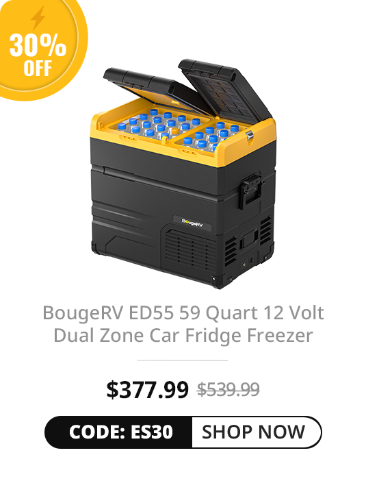 BougeRV ED55 59 Quart 12 Volt Dual Zone Car Fridge Freezer