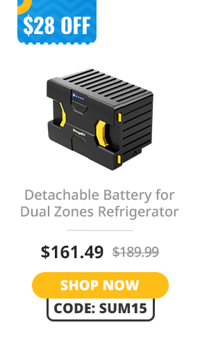 Detachable Battery for Dual Zones Refrigerator