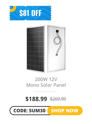 200W 12V Mono Solar Panel