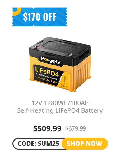 12V 1280Wh/100Ah Self-Heating LiFePO4 Battery