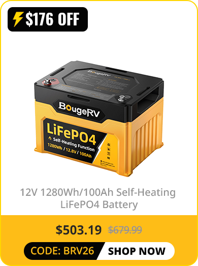12V 1280Wh/100Ah Self-Heating LiFePO4 Battery