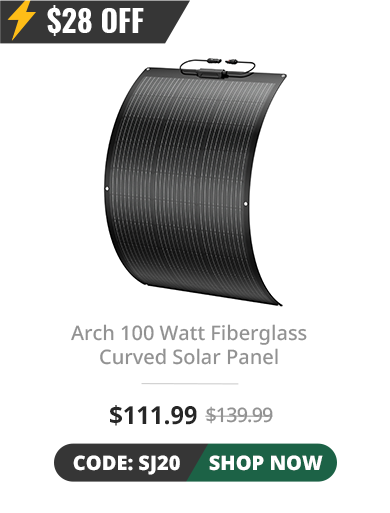 BougeRV Arch 100 Watt Fiberglass Curved Solar Panel